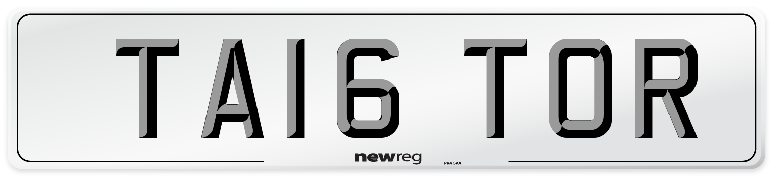 TA16 TOR Number Plate from New Reg
